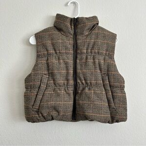 H&M Plaid Puffer Vest | size S